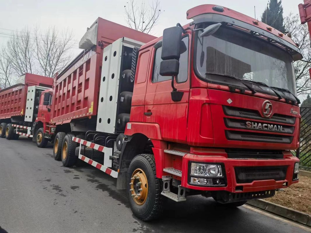 90 टन भारी डंप ट्रक 6x4 SHACMAN सीएनजी डंप ट्रक लाल F3000 6x4 380 यूरोवी