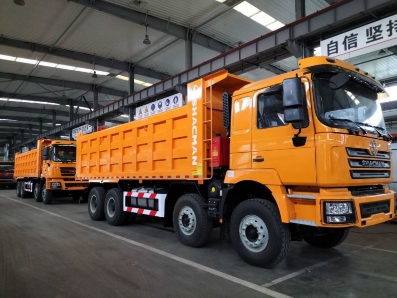 SHACMAN F3000 डंप ट्रक 8x4 375 एचपी यूरो V पीला टपर मॉडल SX3255DT384 के लिए