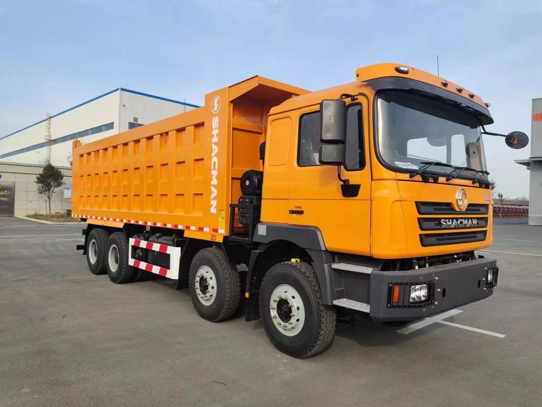 SHACMAN F3000 टिपर डंप ट्रक 8x4 380 एचपी यूरो II नारंगी 12 पहियों WEICHAI इंजन