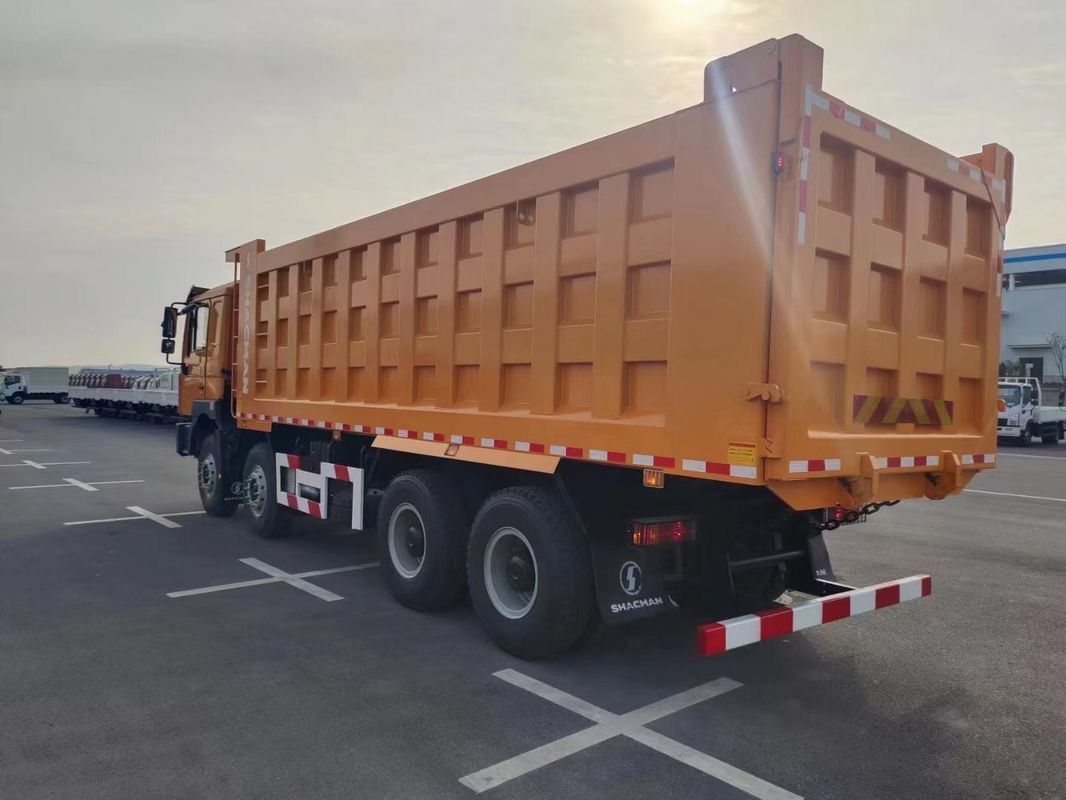 SHACMAN F3000 टिपर डंप ट्रक 8x4 380 एचपी यूरो II नारंगी 12 पहियों WEICHAI इंजन