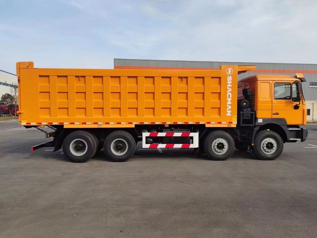 SHACMAN F3000 टिपर डंप ट्रक 8x4 380 एचपी यूरो II नारंगी 12 पहियों WEICHAI इंजन