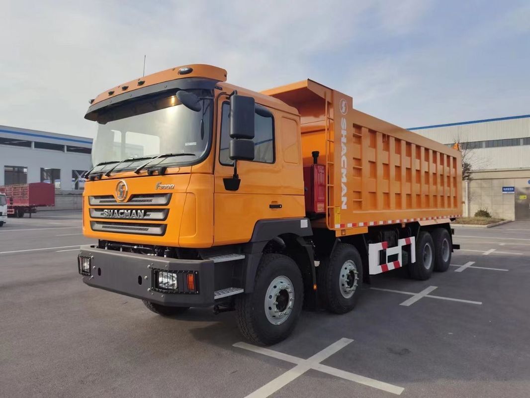 SHACMAN F3000 टिपर डंप ट्रक 8x4 380 एचपी यूरो II नारंगी 12 पहियों WEICHAI इंजन