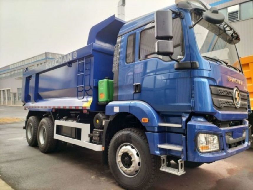 SHACMAN यू-कार्गो बॉक्स डंप ट्रक 6x4 H3000 380 यूरो II ब्लू टिपर मानक कैब 12.00R20 टायर