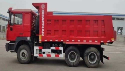 10 प्रयास SHACMAN लाल डंपर ट्रक F3000 डंपर ट्रक वाहन 380HP खनन के लिए