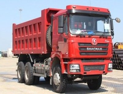 10 प्रयास SHACMAN लाल डंपर ट्रक F3000 डंपर ट्रक वाहन 380HP खनन के लिए
