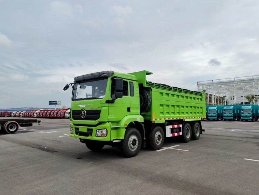 9.5T SHACMAN H3000 डंप ट्रक 8x4 430 यूरोवी ग्रीन डंप ट्रक MAN एक्सल्स 2*16T