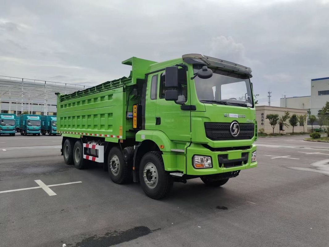 नई भारी शुल्क SHACMAN H3000 डंप ट्रक 8x4 375hp यूरोवी ग्रीन 12 पहियों टिलर