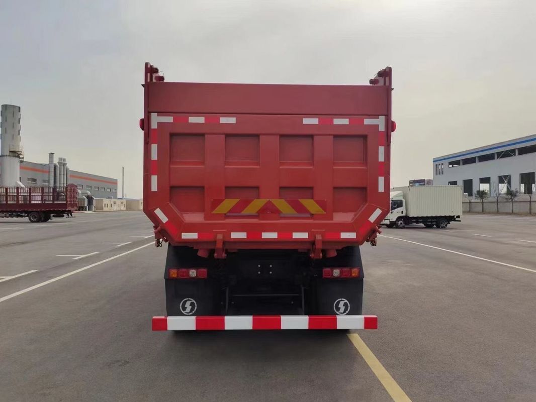 लाल SHACMAN भारी डंप ट्रक 6-व्हीलर डंप ट्रक H3000 4x2 300Hp यूरो II 3800mm
