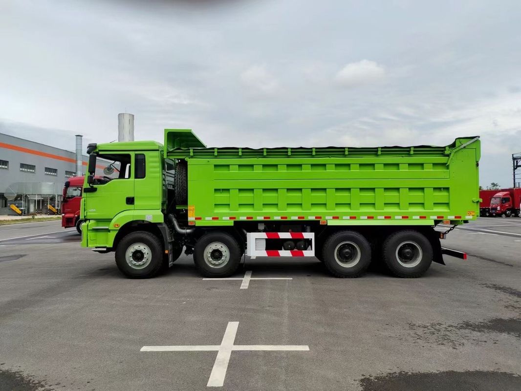 नई भारी शुल्क SHACMAN H3000 डंप ट्रक 8x4 375hp यूरोवी ग्रीन 12 पहियों टिलर