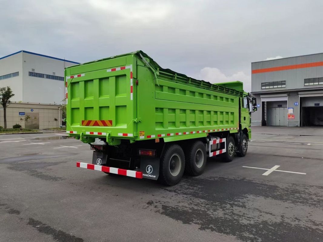 नई भारी शुल्क SHACMAN H3000 डंप ट्रक 8x4 375hp यूरोवी ग्रीन 12 पहियों टिलर