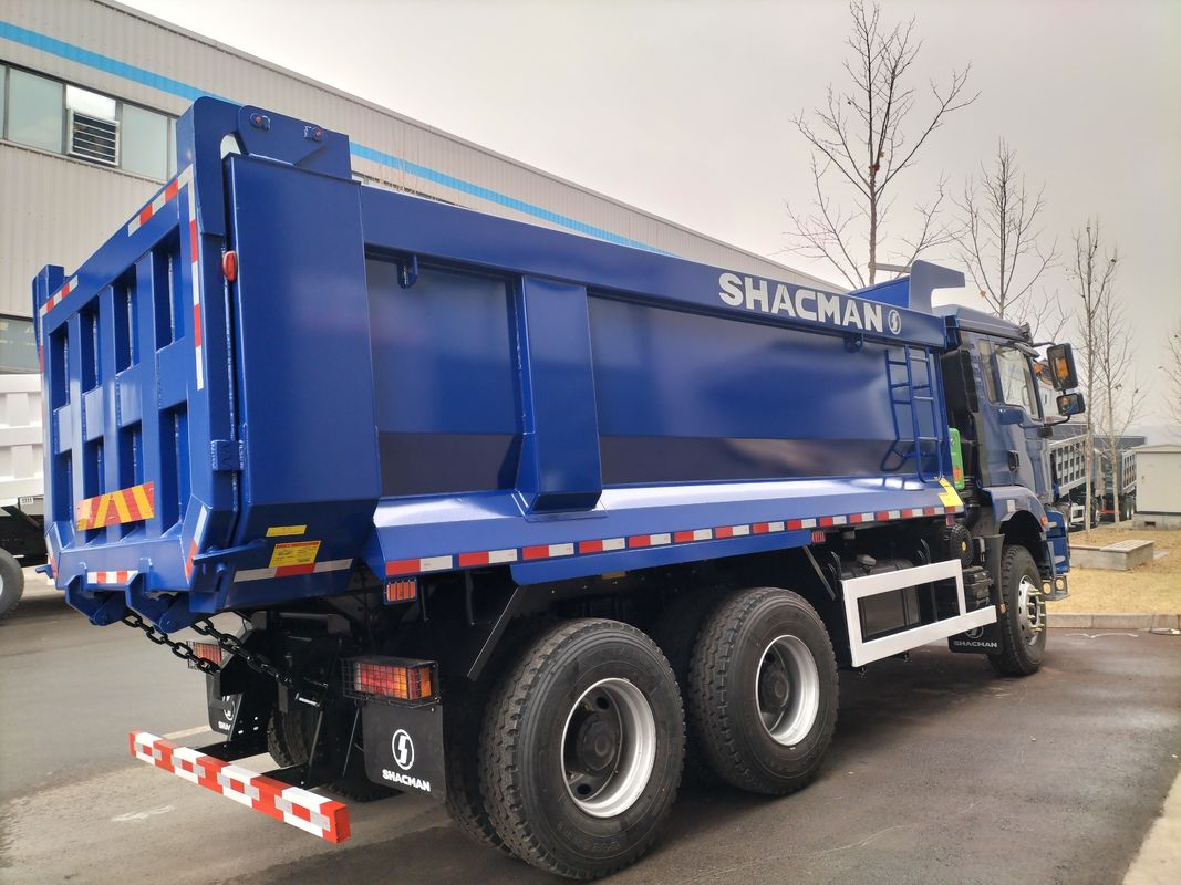 10 टायर SHACMAN H3000 डंप ट्रक 6x4 380 एचपी यूरो II नीला यू-प्रकार टिमपर