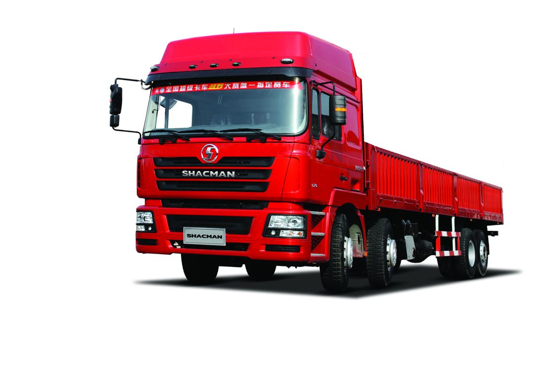 SHACMAN F3000 ट्रक 8x4 430 एचपी मिश्रित परिवहन के लिए लाल वैन ट्रक
