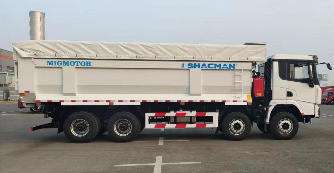 SHACMAN 8x4 440HP यूरोवी भारी डंप ट्रक सफेद 20 - 30 टन टिपर डंप ट्रक