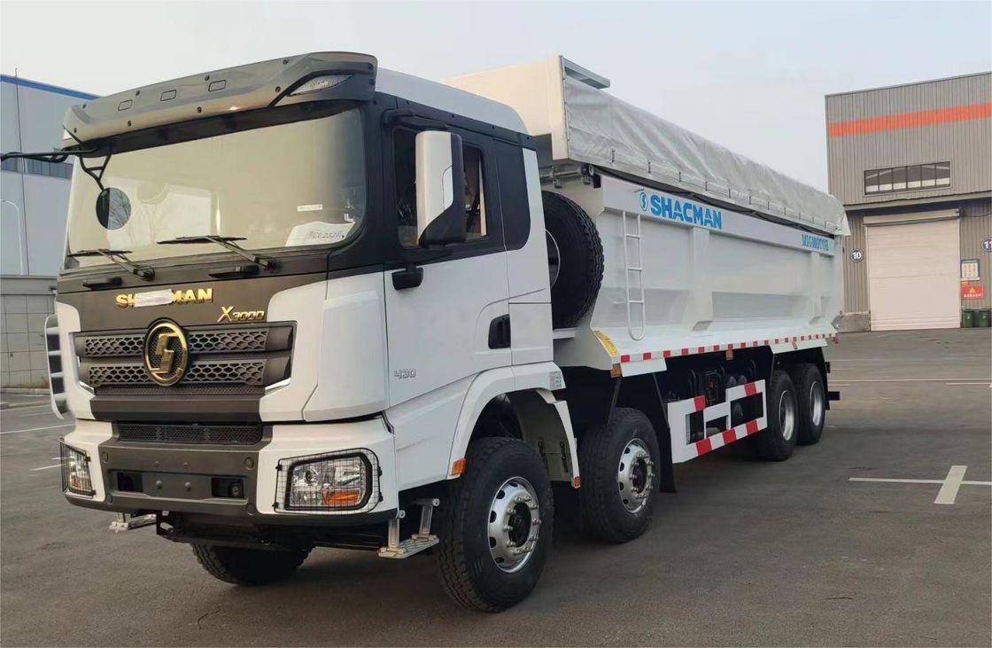 SHACMAN 8x4 440HP यूरोवी भारी डंप ट्रक सफेद 20 - 30 टन टिपर डंप ट्रक