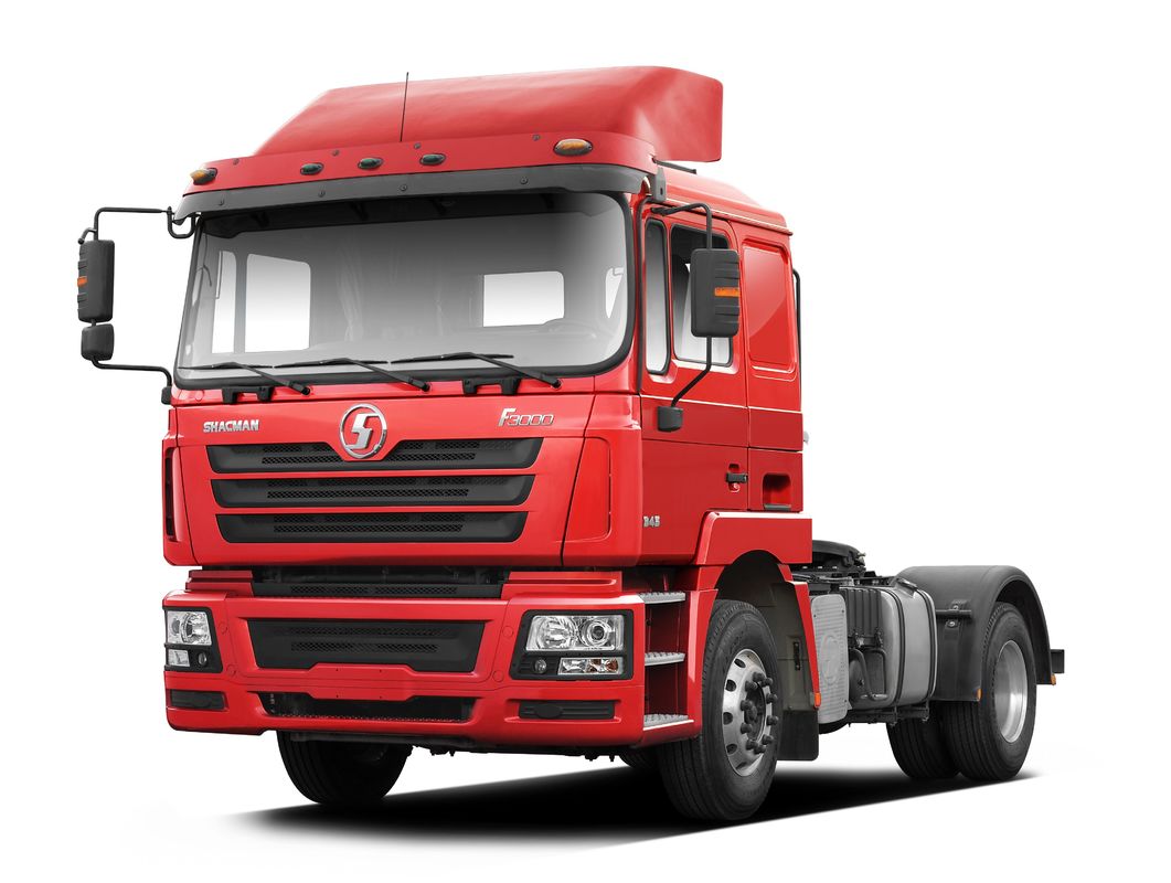 लाल SHACMAN F3000 375HP यूरो V 6-व्हील ट्रैक्टर हेड 4x2 WEICHAI इंजन