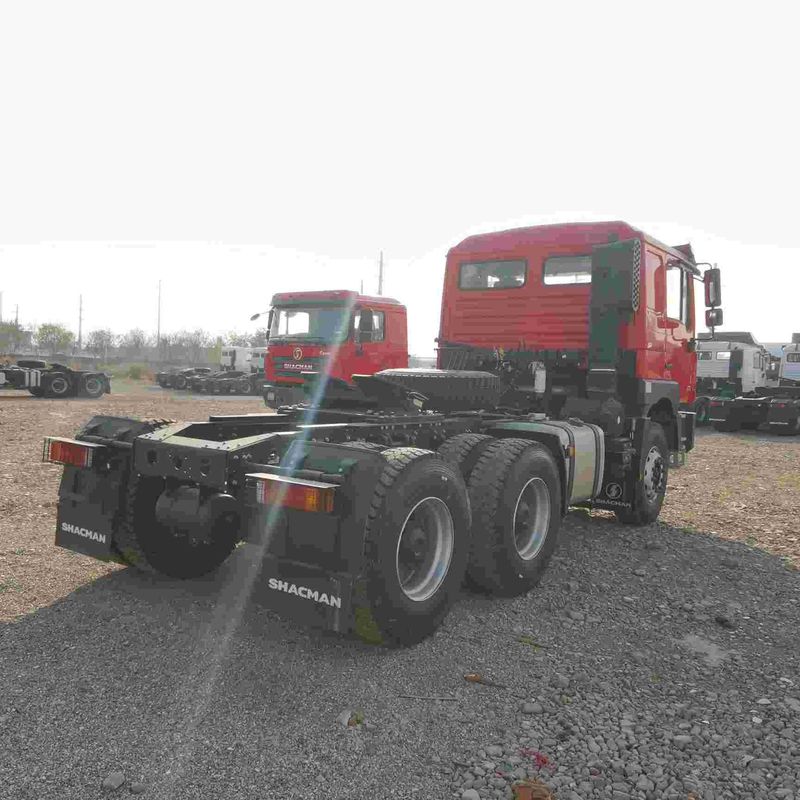 लाल SHACMAN F3000 375HP यूरो V 6 पहिया ट्रैक्टर सिर 4x2 WEICHAI इंजन